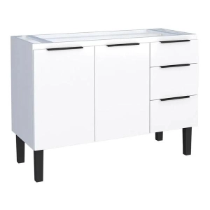 Gabinete Júpiter Flat Aço 1,20MT Gavetas Brancas